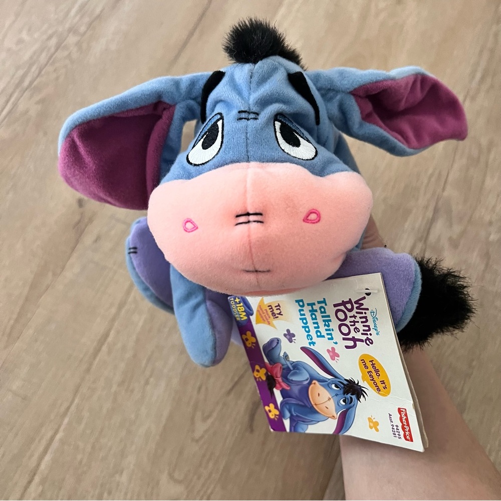 Disney Eeyore Plush Toy Talkin’ Hand Puppet By Fisher Price Vintage NWT Retired